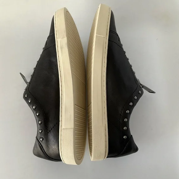Frye & Co Women Black Leather Studded Victoria Zip Sneaker NIB - Picture 11 of 14